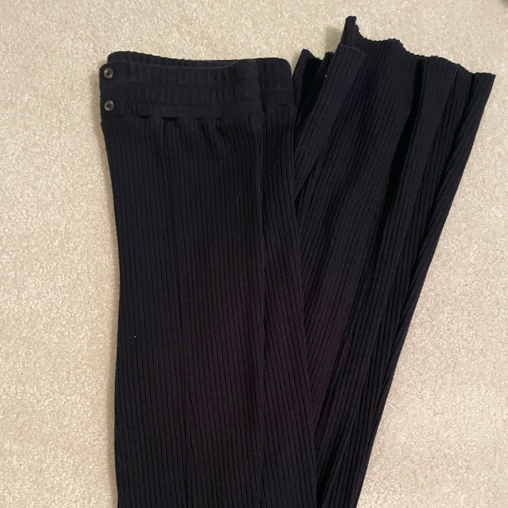 Urban Outfitters black ribbed flare pants